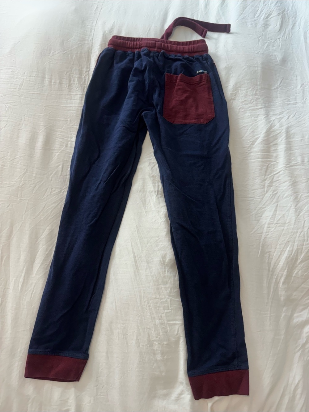 Men's Navy Jogger Pants with Burgundy Trim